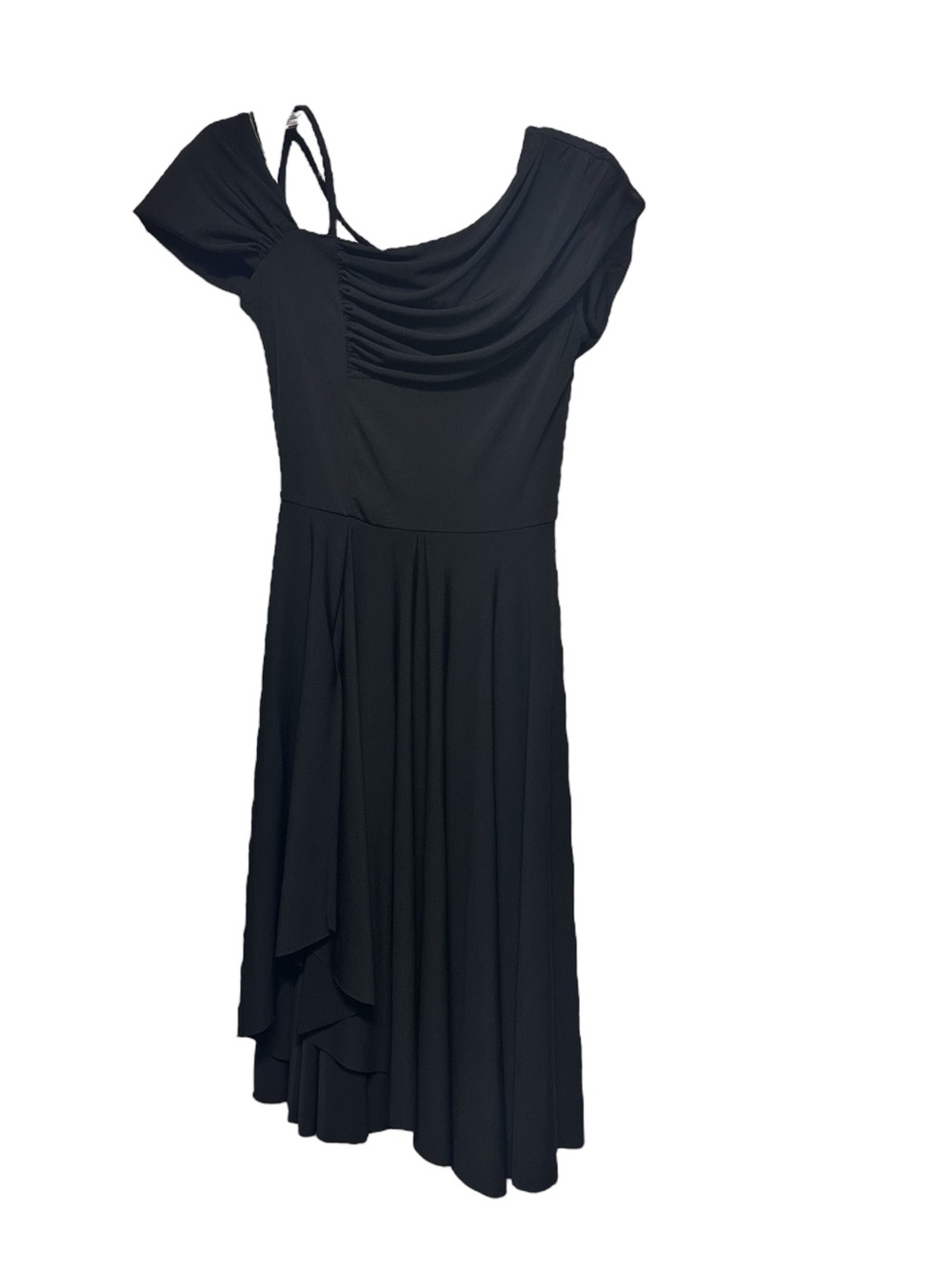 Weissman Draped Neck Asymmetrical Sleeve Dress Dance Costume (Style 12299)